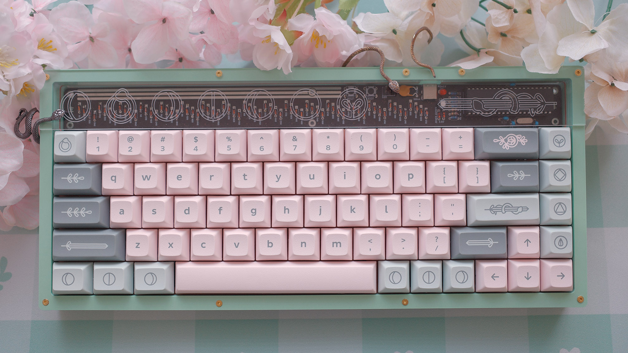 Mechanical keyboard top down.