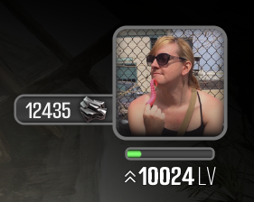 Screenshot from Rock Simulator 2, it's my profile pic (me posing in sunglasses out in the sun), I have 12,435 currency and I'm level 10,024.